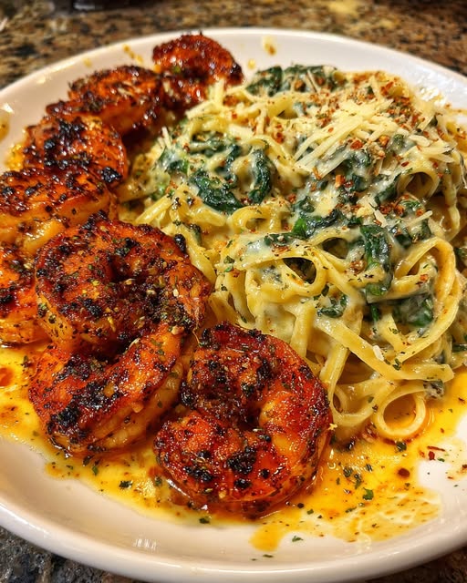Cajun Garlic Shrimp with Linguine in Cajun Cream Sauce Recipe - Recipe Image
