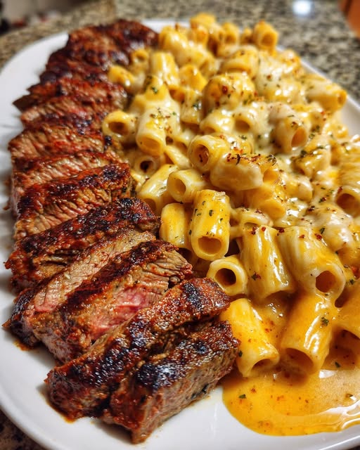 with Creamy Rigatoni Three-Cheese Sauce Recipe - Recipe Image