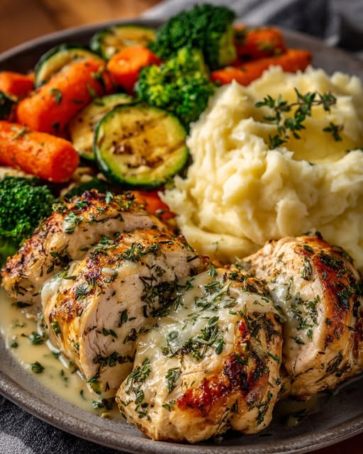 Creamy Mashed Potatoes & Sautéed Veggies Recipe