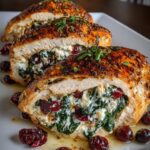 Cranberry & Spinach Stuffed Chicken Breasts with Camembert Recipe