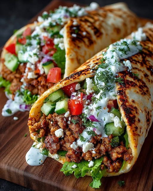 ey Wrap with Dill Lemon Honey Feta Cream Recipe