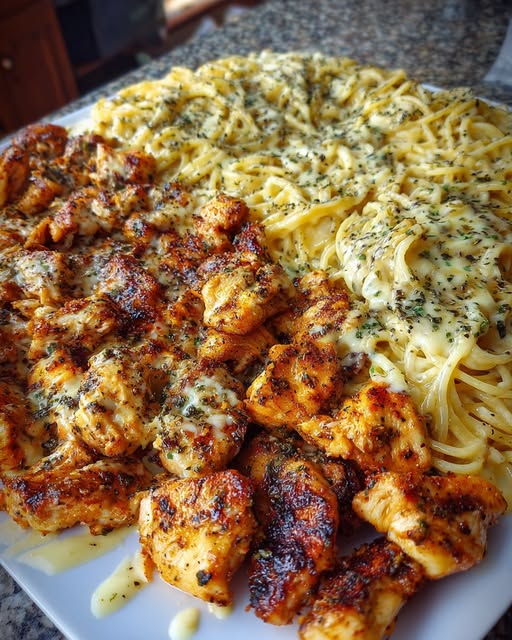 Chicken with Creamy Mozzarella Spaghetti Recipe - Recipe Image