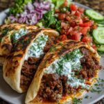 Mediterranean Ground Beef Pita Wraps Recipe