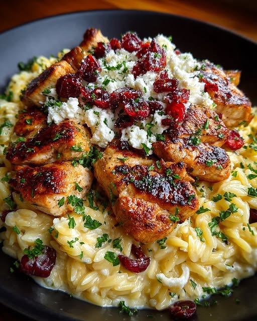 Creamy Feta Sauce & Roasted Cranberries Recipe