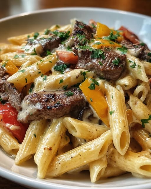 PHILLY CHEESESTEAK PASTA Recipe - Recipe Image