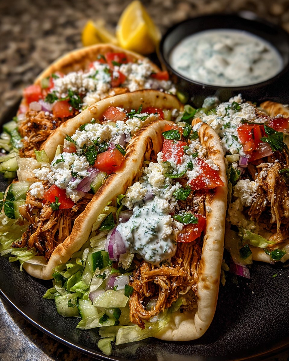 Greek Chicken Pita Wraps with Dill Garlic Yogurt Sauce Recipe - Recipe Image