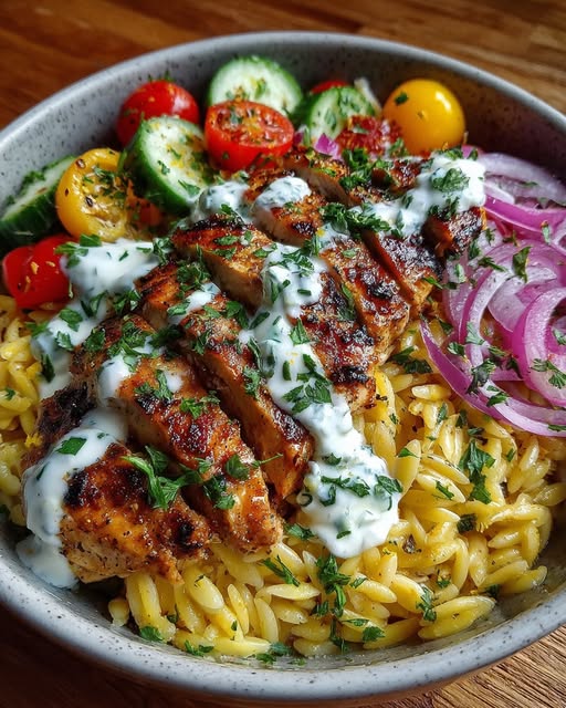 Salad Bowl with Lemon Feta Yogurt Sauce Recipe