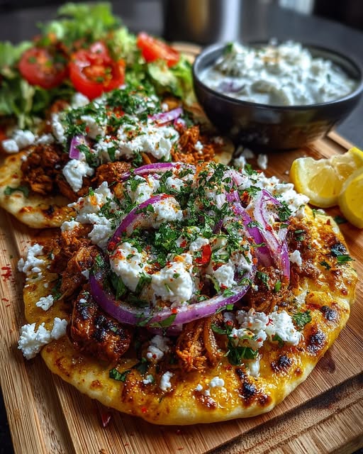 tbread with Spicy Lemon Honey Feta Cream Recipe - Recipe Image