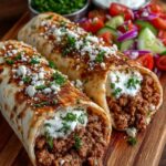 Mediterranean Ground Turkey Wrap with Hot Honey Feta Cream Recipe