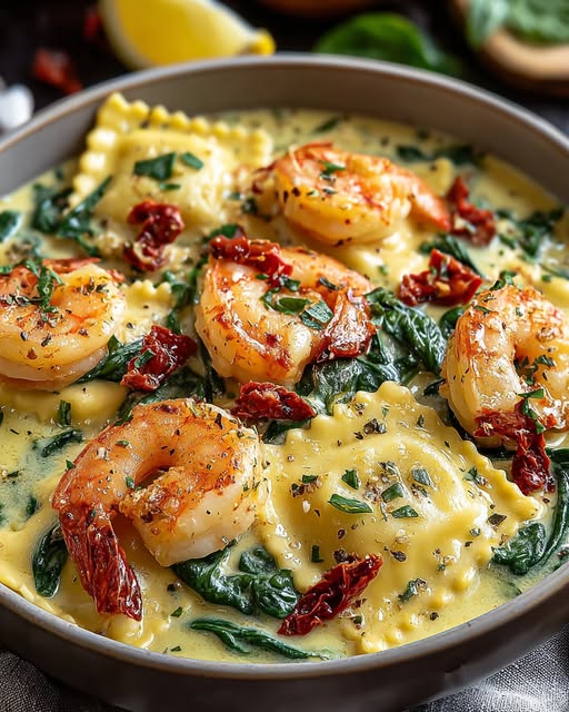 WITH SUN-DRIED TOMATOES AND SPINACH 📋 Recipe