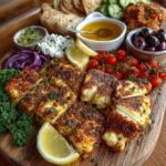 Rustic Mediterranean Bread & Herb Halloumi Platter Recipe