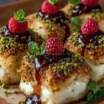 Pistachio-Crusted Brie Bites with Raspberry Honey Glaze Recipe