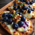 Crispy Flatbread with Brie, Blueberries & Roasted Walnuts Recipe