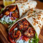Greek Grilled Shrimp Wraps with Garlic Yogurt Sauce Recipe