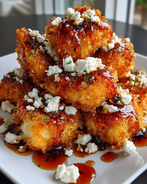 Crispy Hot Honey Feta Chicken Bites Recipe - Recipe Image