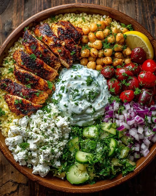 Power Bowl with Whipped Feta & Tzatziki Recipe - Recipe Image