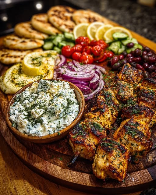 vlaki Grazing Board with Yogurt Feta Dip Recipe