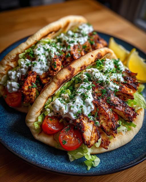 Grilled Mediterranean Chicken Pita Recipe - Recipe Image