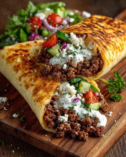 Wrap with Creamy Lemon Feta Honey Sauce Recipe - Recipe Image