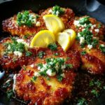 Spicy Crispy Hot Honey Lemon Feta Chicken Skillet Recipe