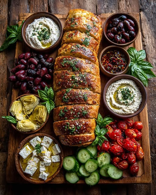 Rustic Mediterranean Bread & Antipasto Platter Recipe