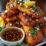 Spicy Crispy Hot Honey Lemon Feta Chicken Tenders Recipe