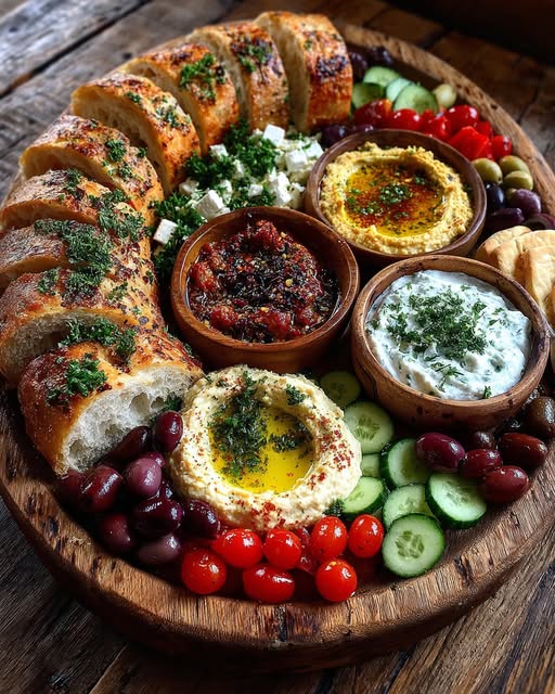 Rustic Mediterranean Bread & Mezze Platter Recipe