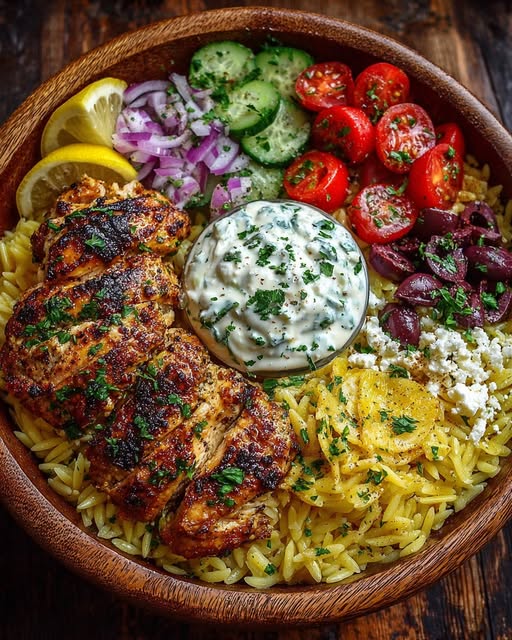 with Lemon Feta Yogurt Sauce & Olive Mix Recipe