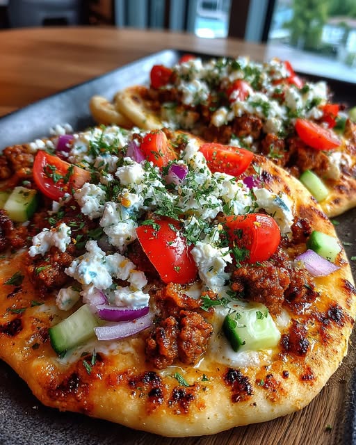 rkey Flatbread with Hot Honey Feta Cream Recipe - Recipe Image