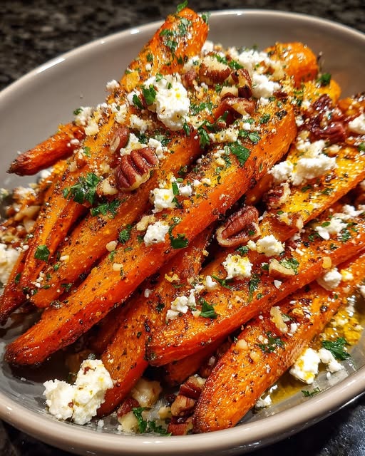 Roasted Carrot & Feta Salad with Orange Zest & Pecans Recipe - Recipe Image