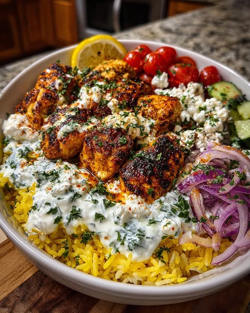 ken Rice Power Bowl with Tzatziki & Feta Recipe