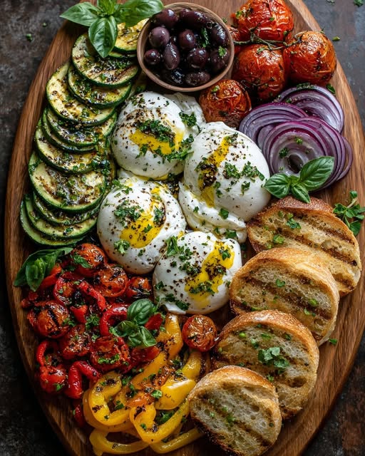 Mediterranean Burrata & Roasted Veggie Board Recipe