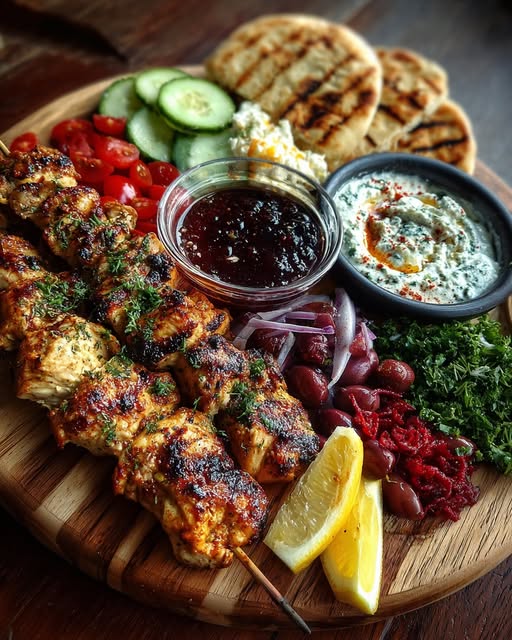 Board with Feta Dip & Hot Honey Drizzle Recipe - Recipe Image