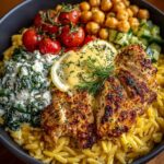 with Lemon Feta Yogurt Sauce & Chickpeas Recipe