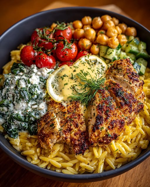 with Lemon Feta Yogurt Sauce & Chickpeas Recipe