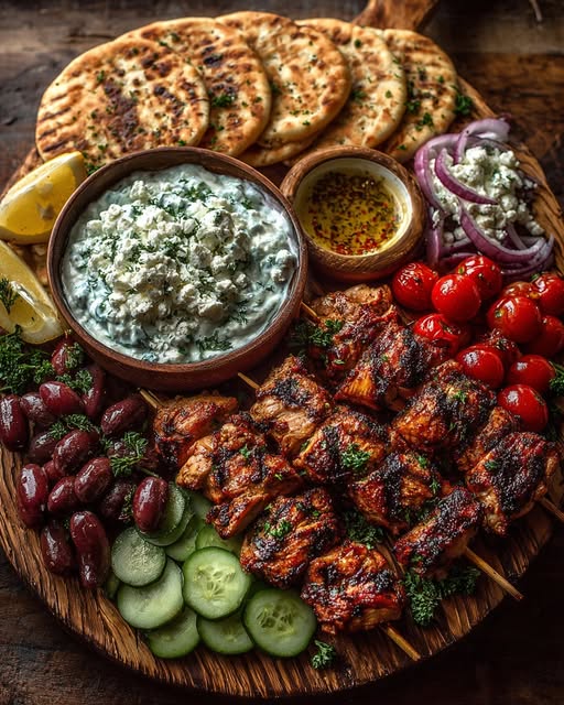 g Board with Feta Dip & Tzatziki Drizzle Recipe - Recipe Image