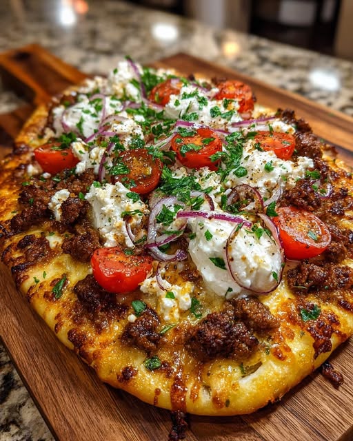 with Garlic Hot Honey Whipped Feta Cream Recipe - Recipe Image