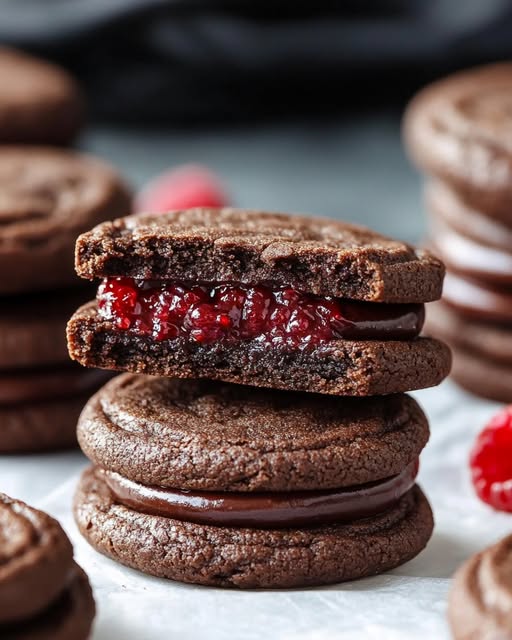 Chocolate Raspberry Sandwich Cookies Recipe