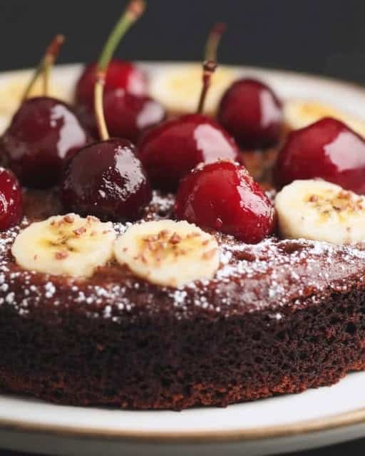 Banana and Hazelnut Cake with Cherries Recipe