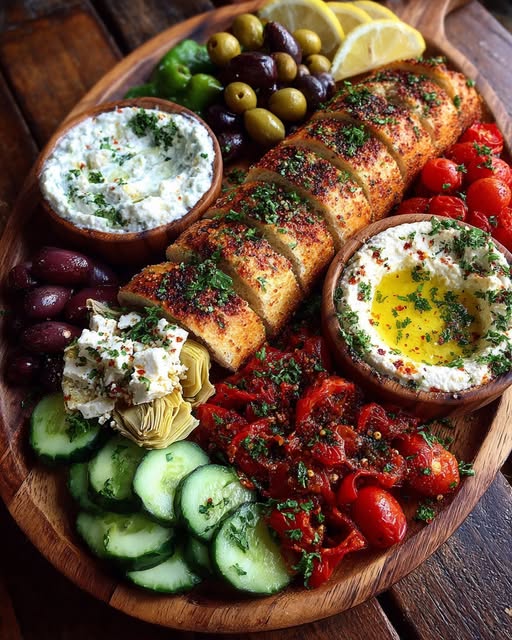 Mediterranean Tapas Board with Spicy Dips Recipe
