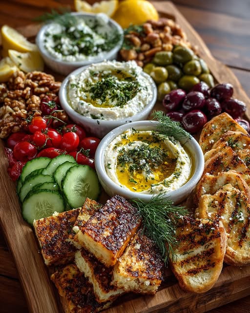 Mediterranean Tapas Board with Whipped Feta Dips Recipe - Recipe Image