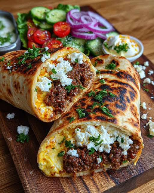 ef Wrap with Garlic Hot Honey Feta Cream Recipe - Recipe Image