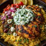 Feta Yogurt Sauce & Olive Mix & Lentils Recipe