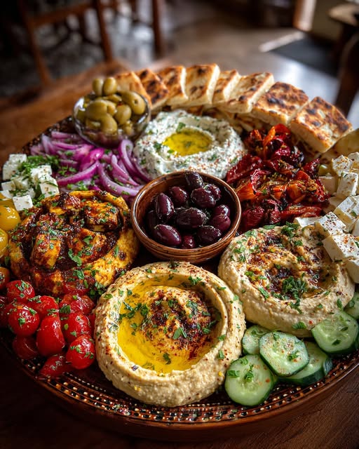 Mediterranean Mezze Tapas Platter Recipe - Recipe Image