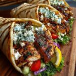 Greek Lemon Chicken Pita Wraps with Dill Garlic Feta Sauce Recipe