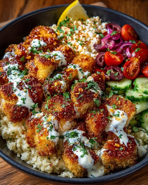 Chicken Bowl with Garlic Yogurt Drizzle Recipe - Recipe Image