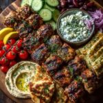 Greek Grilled Chicken Souvlaki Mezze Board Recipe