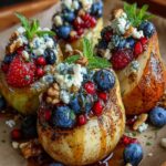 Baked Pears with Berries, Honey, Walnuts & Blue Cheese Recipe