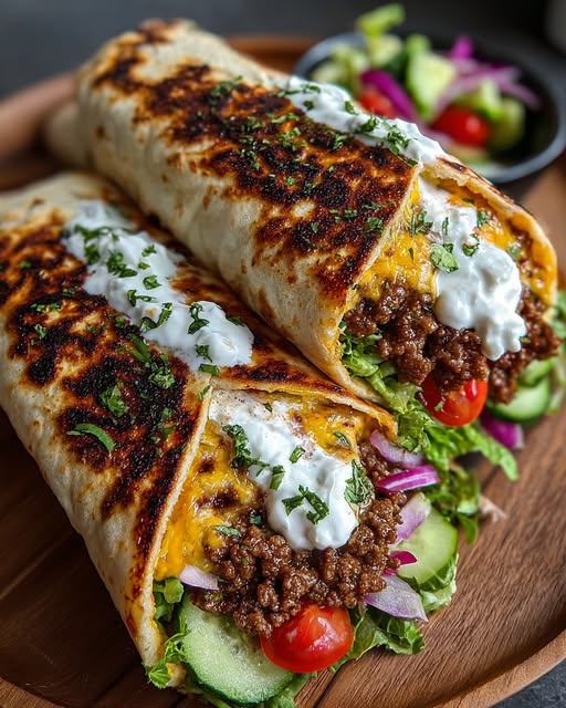 eef Wrap with Chili Hot Honey Feta Sauce Recipe