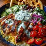 Mediterranean Chicken Pita Bowl with Spicy Yogurt Sauce Recipe